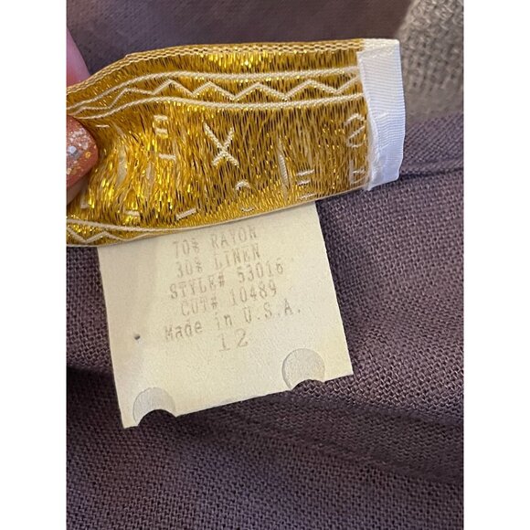 Vintage Spencer Alexis maxi dress & jacket rosette applique sz 12 USA lavender f - Picture 14 of 16